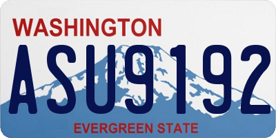 WA license plate ASU9192