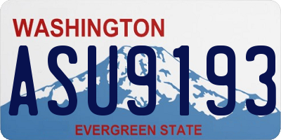 WA license plate ASU9193