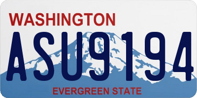 WA license plate ASU9194