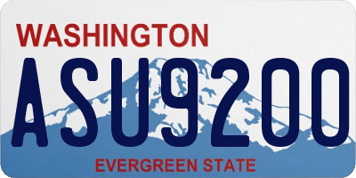 WA license plate ASU9200