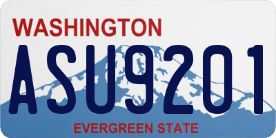 WA license plate ASU9201