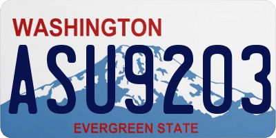 WA license plate ASU9203