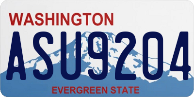 WA license plate ASU9204