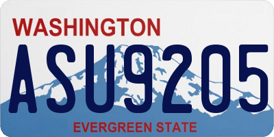WA license plate ASU9205