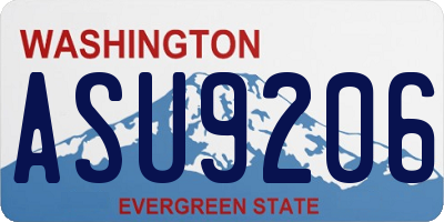 WA license plate ASU9206