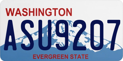 WA license plate ASU9207