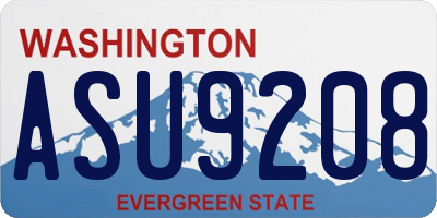 WA license plate ASU9208
