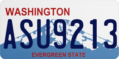 WA license plate ASU9213
