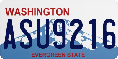 WA license plate ASU9216
