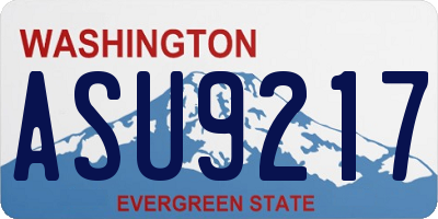 WA license plate ASU9217