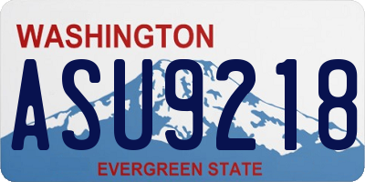 WA license plate ASU9218