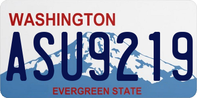 WA license plate ASU9219