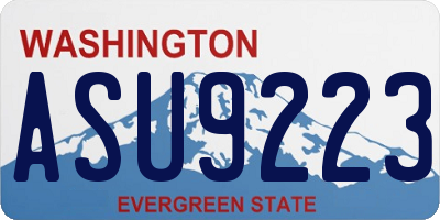 WA license plate ASU9223