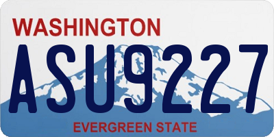 WA license plate ASU9227