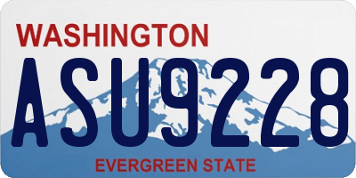 WA license plate ASU9228