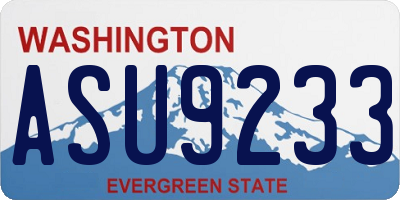 WA license plate ASU9233