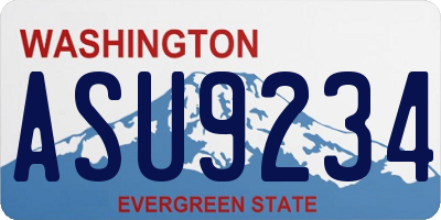 WA license plate ASU9234