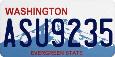 WA license plate ASU9235