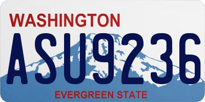 WA license plate ASU9236