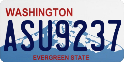 WA license plate ASU9237