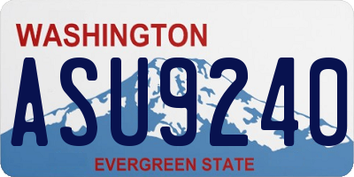 WA license plate ASU9240