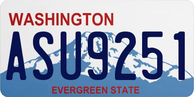WA license plate ASU9251