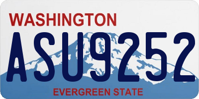 WA license plate ASU9252