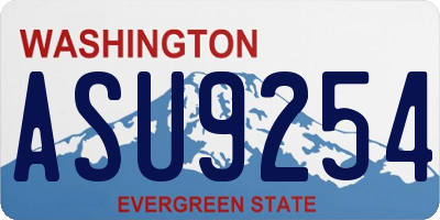 WA license plate ASU9254