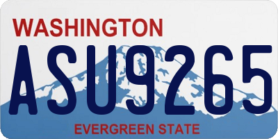 WA license plate ASU9265