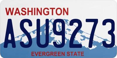WA license plate ASU9273