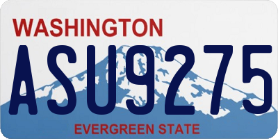 WA license plate ASU9275