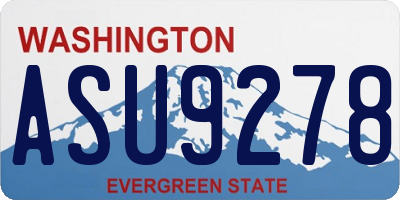 WA license plate ASU9278