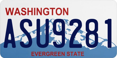 WA license plate ASU9281