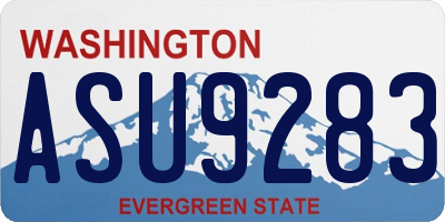 WA license plate ASU9283