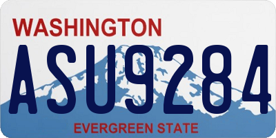 WA license plate ASU9284