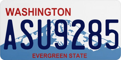 WA license plate ASU9285