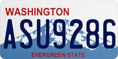 WA license plate ASU9286