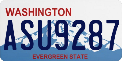 WA license plate ASU9287