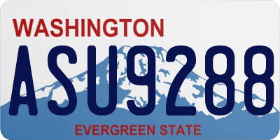 WA license plate ASU9288