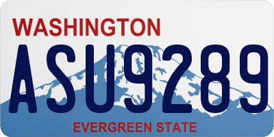 WA license plate ASU9289