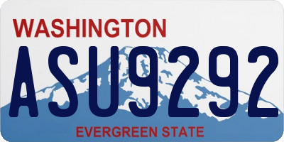 WA license plate ASU9292