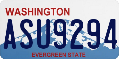 WA license plate ASU9294