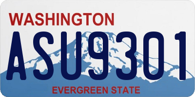 WA license plate ASU9301