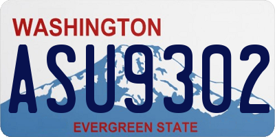 WA license plate ASU9302