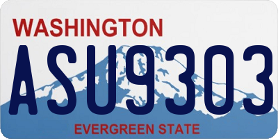 WA license plate ASU9303