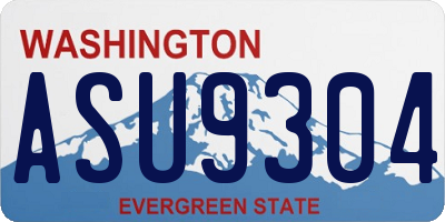 WA license plate ASU9304