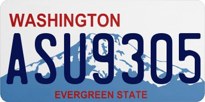 WA license plate ASU9305