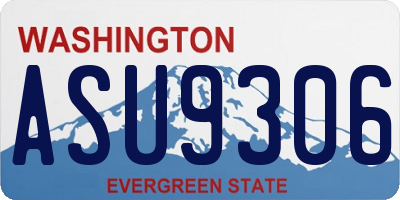 WA license plate ASU9306