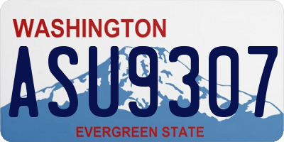 WA license plate ASU9307
