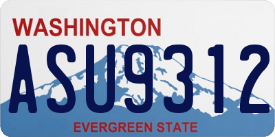 WA license plate ASU9312